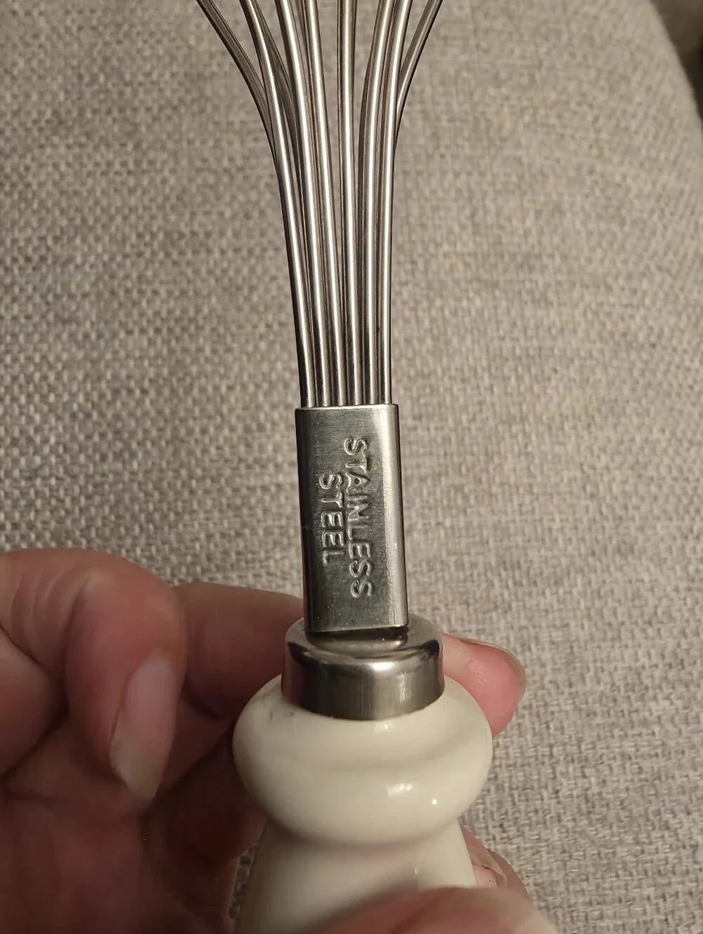 Rae Dunn Cream Ceramic Handle Whisk
